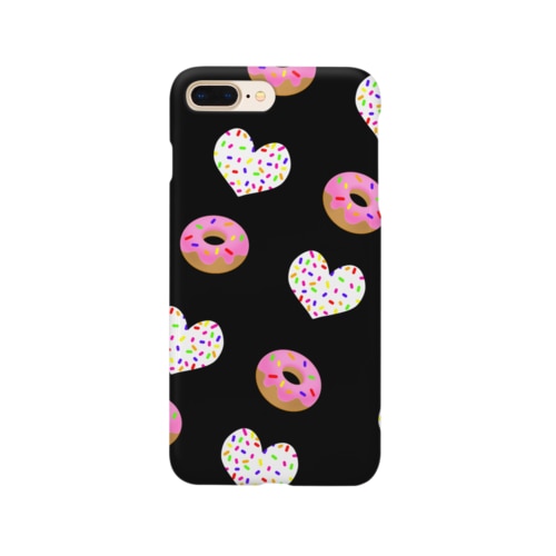 ドーナツとハート（背景黒） Smartphone Case
