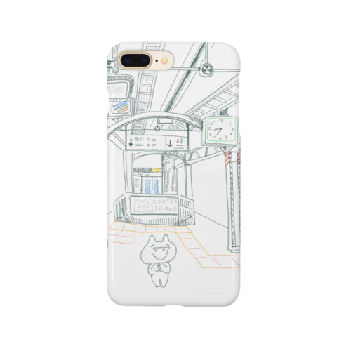 駅のホームが好きなトラ猫トラにゃん Smartphone Case