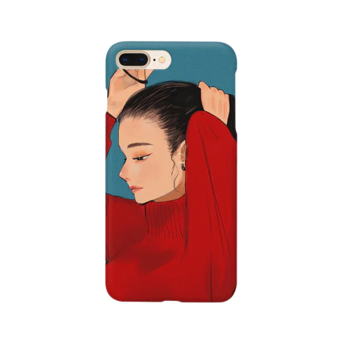 黒髪ポニーテール赤ニット Smartphone Case