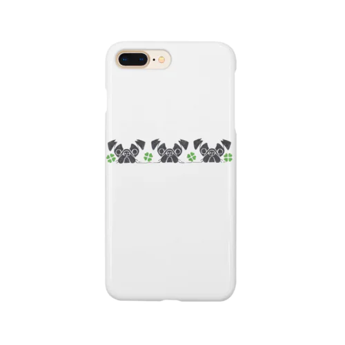 パグとクローバー３つ Smartphone Case