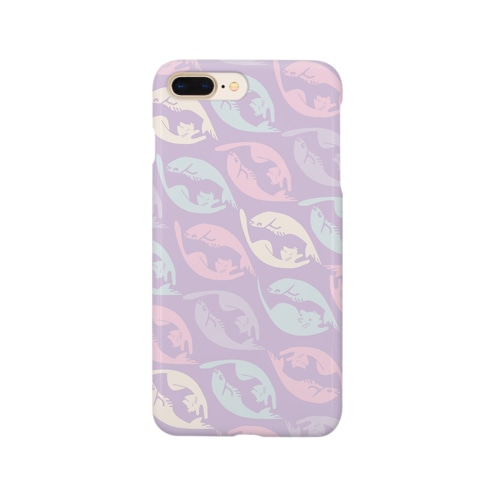 猫魚鼠紋【紫】 Smartphone Case