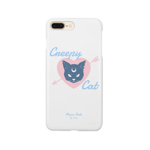 【MOON SIDE】 Creepy Cat #White*Blue Smartphone Case