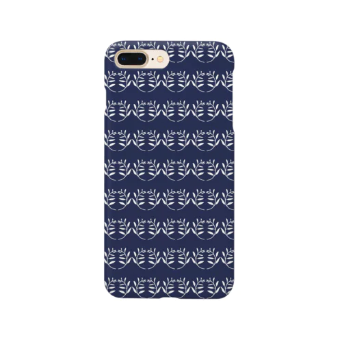 オリーブ北欧風（紺×白） Smartphone Case