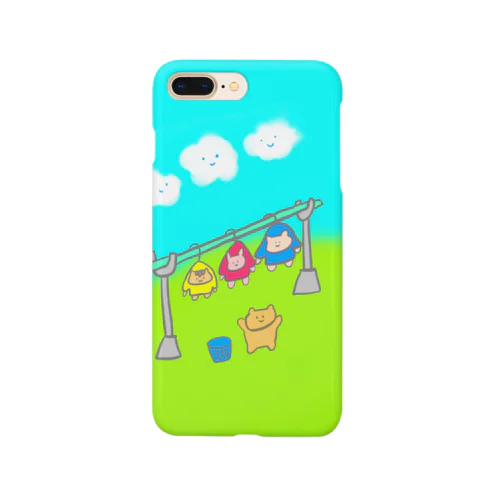 青空と動物たちのお洗濯 Smartphone Case