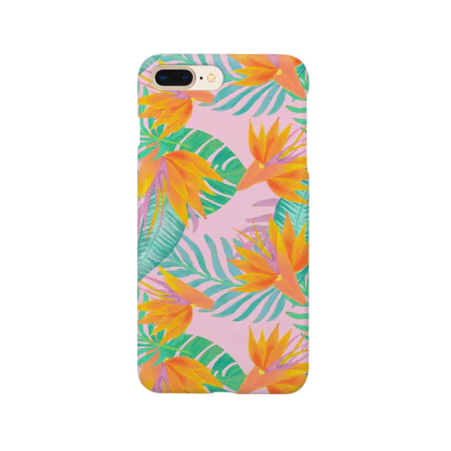 Tropical garden pink スマホケース