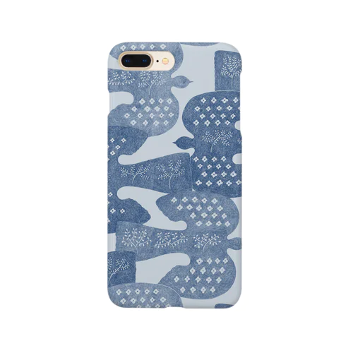 folk birds blue Smartphone Case