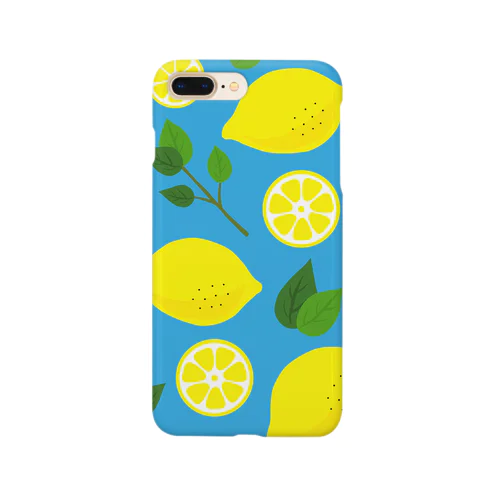 爽やかレモン（青背景） Smartphone Case