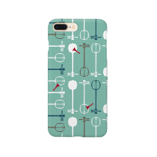 三味線総柄（グリーン） Smartphone Case