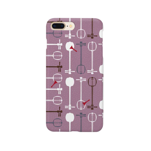 三味線総柄（紫） Smartphone Case