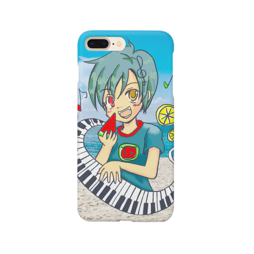 スイカとピアノが大好きな少年 Smartphone Case