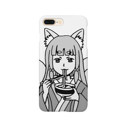 源様に気にせずうどんをすするキツネ Smartphone Case