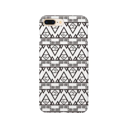 GOOD VIBES モノクローム Striped pattern Smartphone Case