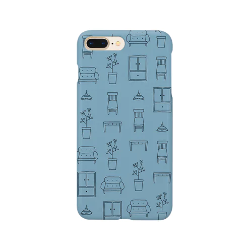 インテリアモチーフのスマホケース（水色） Smartphone Case