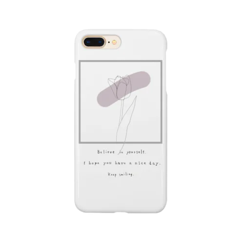 paint 線画チューリップ🌷くすみピンク Smartphone Case