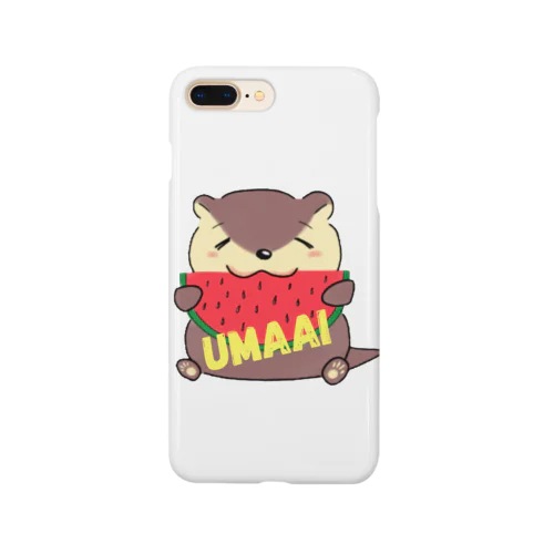 幸せにスイカを食べるカワウソくん Smartphone Case