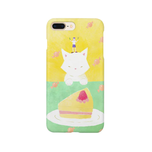 ケーキを狙う猫と小さな女の子 Smartphone Case