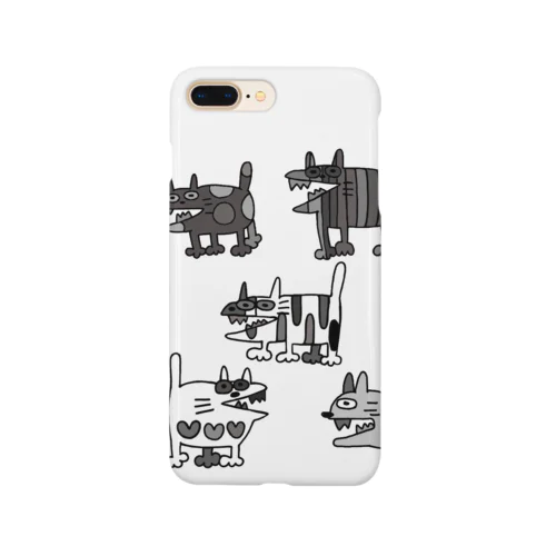 モノクロやべえ柄のキテレツねこグッズ Smartphone Case