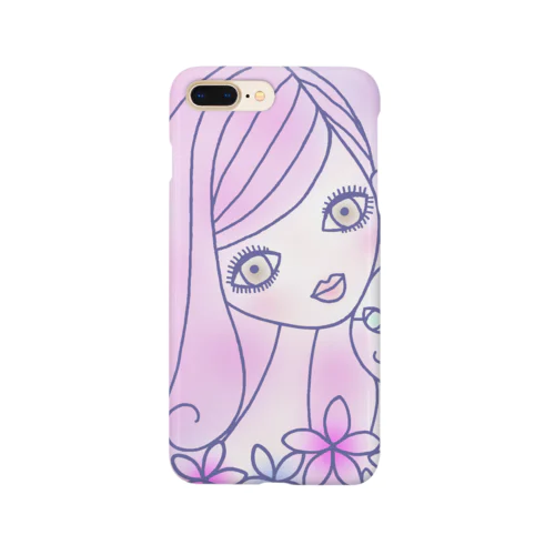 猫と女の子　パステルカラー２ Smartphone Case