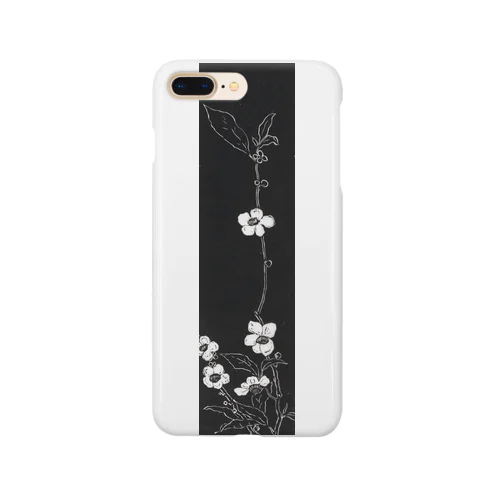 白と黒　花模様 Smartphone Case