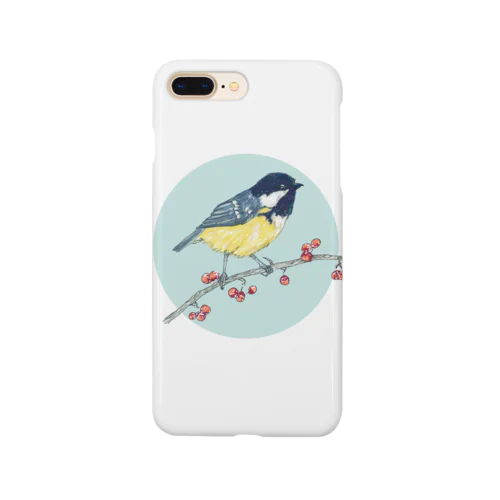 ベリーと鳥 (Great Tit) Smartphone Case