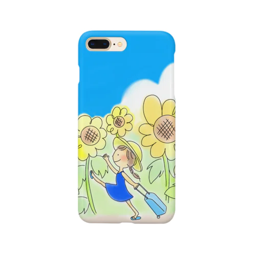 向日葵の女の子（薄色） Smartphone Case