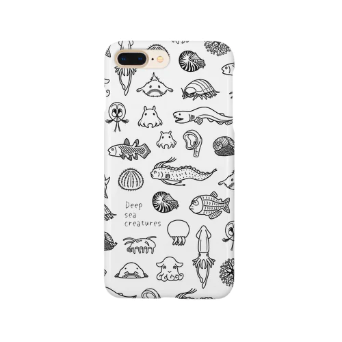 深海生物集合（ライン）ホワイト Smartphone Case