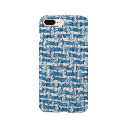 青と白のまる模様織り＿裏 Smartphone Case