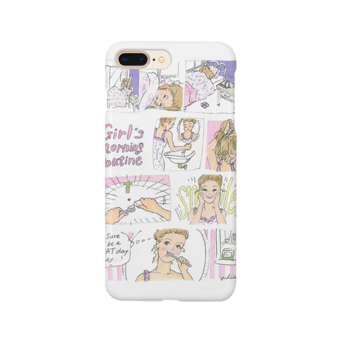 morning routine pink Smartphone Case