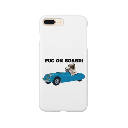 レーシングカーを運転するパグ Smartphone Case