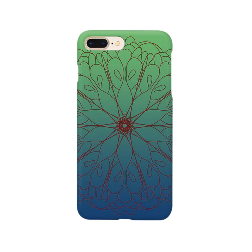 緑と青の曼荼羅構図 Smartphone Case