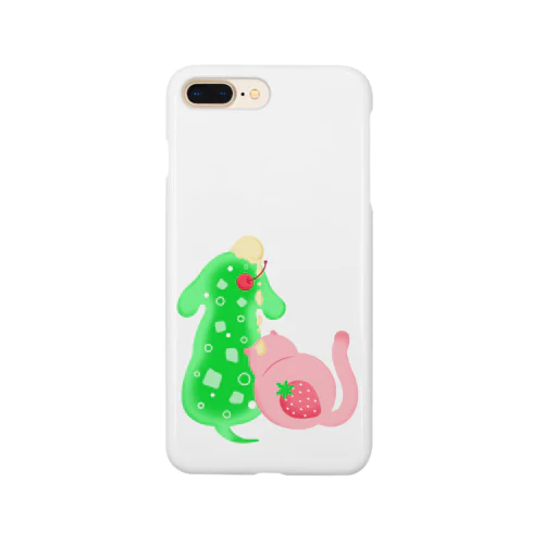 クリームソーダ犬と苺猫 Smartphone Case