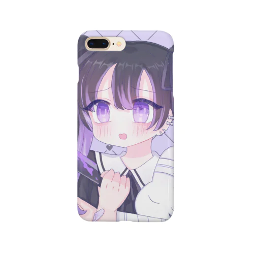 こっちを見て。紫　スマホ用 Smartphone Case