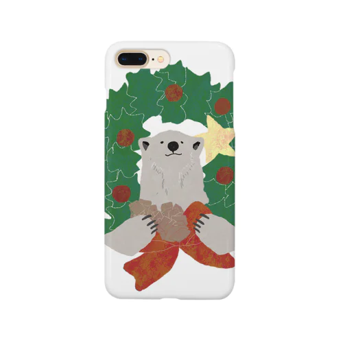 シロクマ（クリスマスリース） Smartphone Case