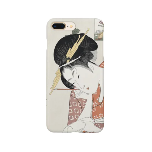 ukiyoe-bijinga-utamaro 高名美人六家撰 扇屋花扇（スマホケース） Smartphone Case