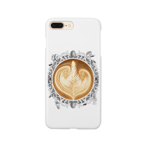 【Lady's sweet coffee】ラテアート エレガンスリーフ / With accessories Smartphone Case