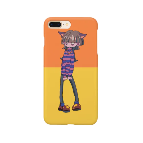 ジトメウルフちゃん(orange) スマホケース