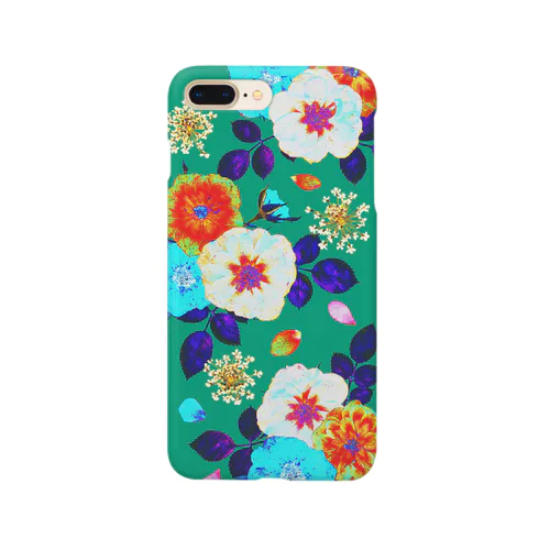 Colorful Rose (Blue green) スマホケース