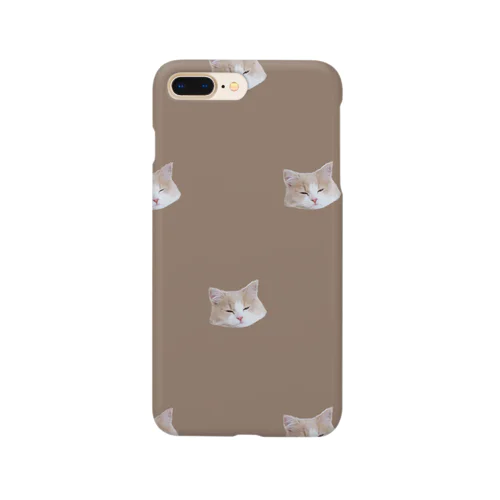 お昼寝ネコチャン　総柄ブラウン Smartphone Case