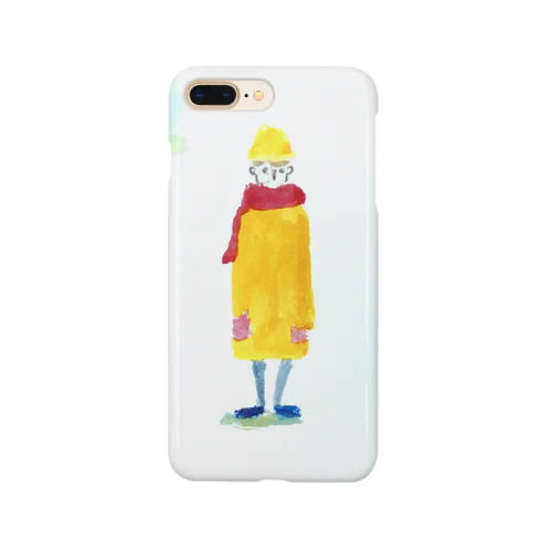 黄色いコートと赤いマフラー Smartphone Case