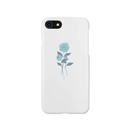 廃退の薔薇[水色] iPhone Smartphone Case
