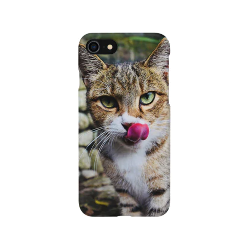 舌なめずりねこ(ビビット) iPhone Smartphone Case