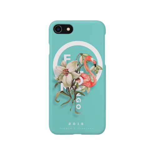 FLOMINGO(flower X flamingo) blue Smartphone Case