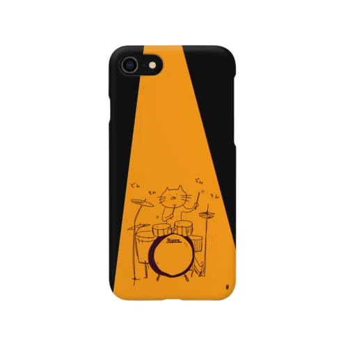 ドラムを叩く猫 iPhone Smartphone Case