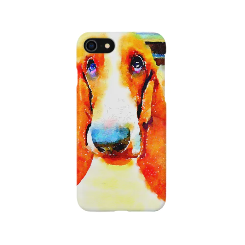 バセットイラスト風 iPhone Smartphone Case