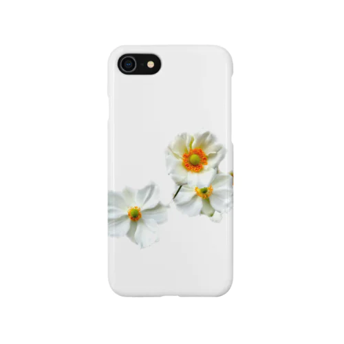 白いお花 iPhone Smartphone Case