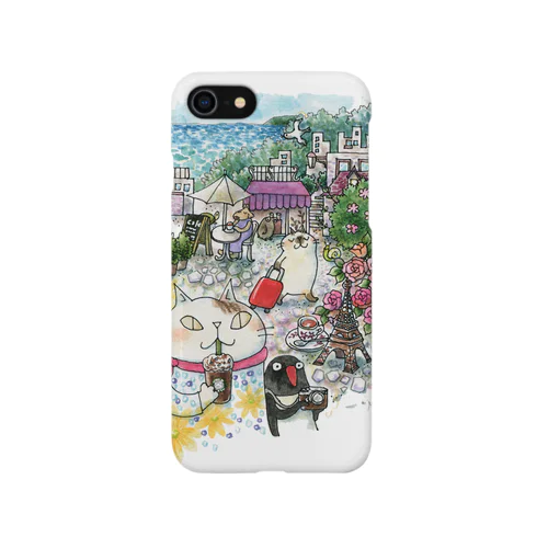 猫とペンギンと旅気分 iPhone Smartphone Case