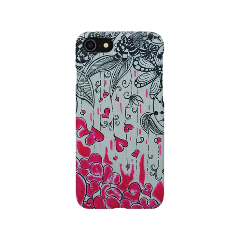 ハートの落ちる花 iPhone Smartphone Case