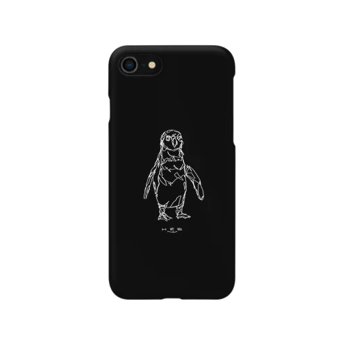 左手で描いたペンギン 黒ver.ハードカバー Smartphone Case