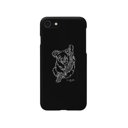 左手で描いたコアラ 黒ver.ハードカバー Smartphone Case