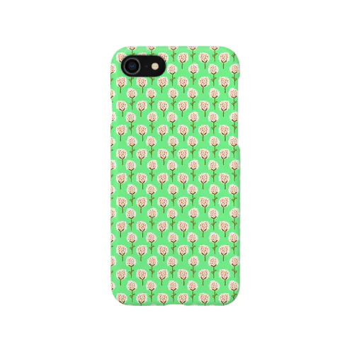 花柄グリーン iPhone Smartphone Case